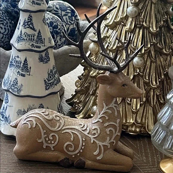 NEW! Vintage Inspired Gingerbread Holiday Santa Reindeer Figurine - Picture 10 of 11